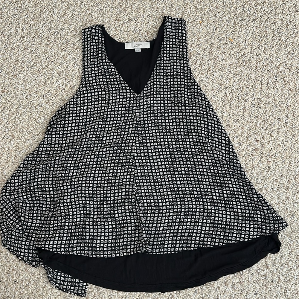 Loft Layered Split Back Patterned Tank Top - image 8